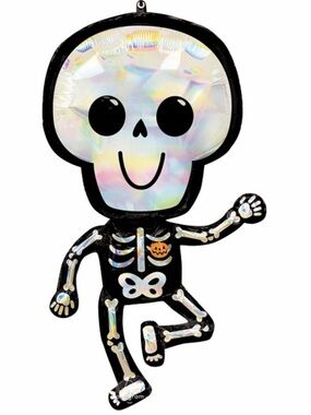 Iridescent Bare Bones Skeleton Holographic Foil Balloon